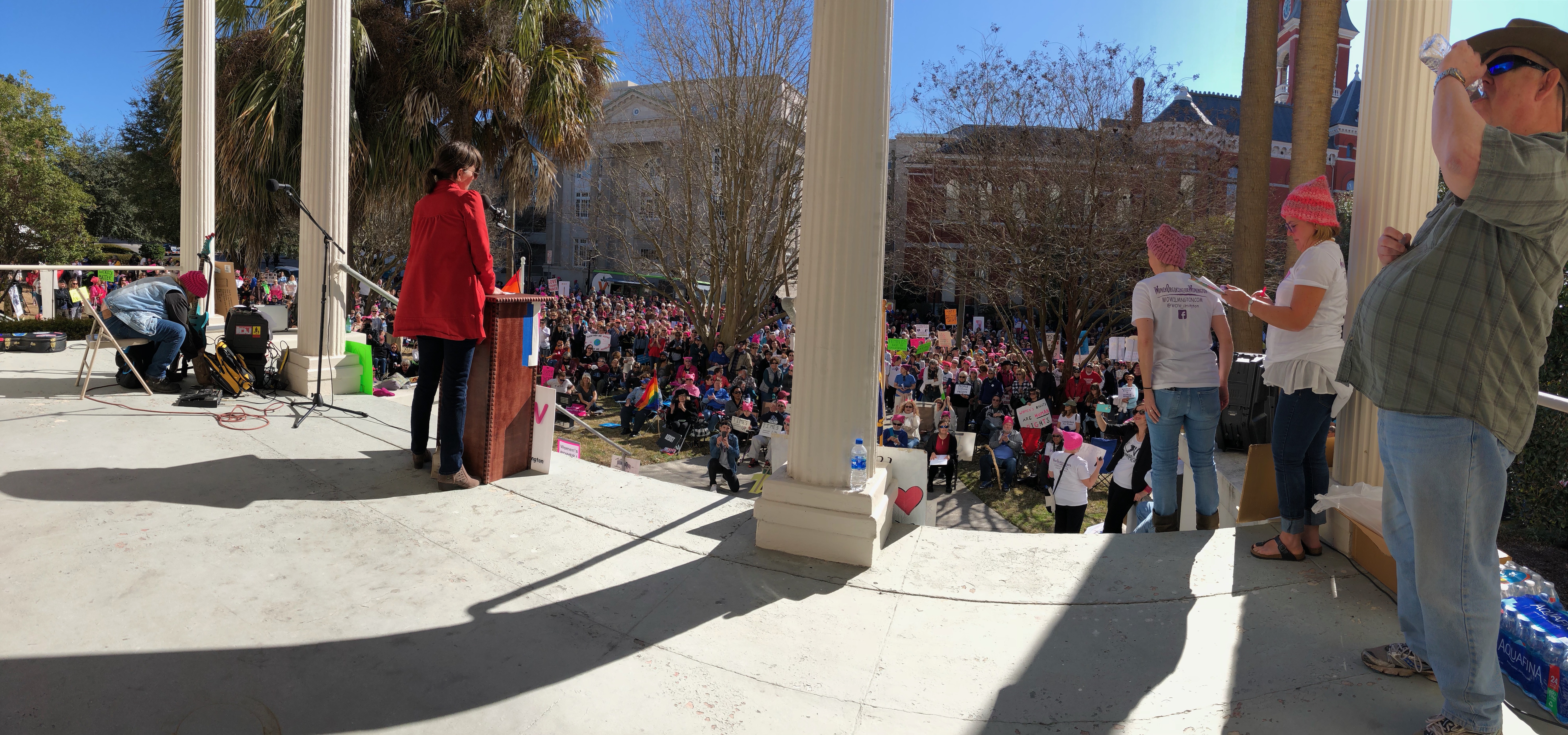 Dana Sargent speaking at the Wilmington Women's March, January 20, 2018