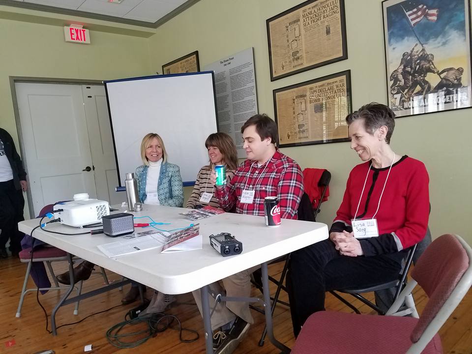 CFRW's Dana Sargent with reporters Adam Wagner and Lisa Sorg at the Free Movement: Truth and Fear and Wilmington's Water Crisis - Panel, Wilmington, March 24, 2018